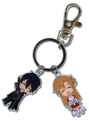 SWORD ART ONLINE KIRITO & ASUNA METAL KEYCHAIN