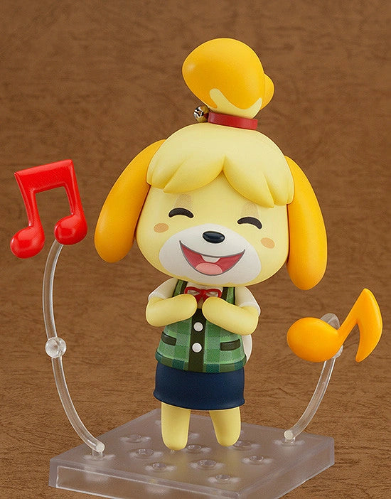Happy, singing Isabelle nendoroid figure.