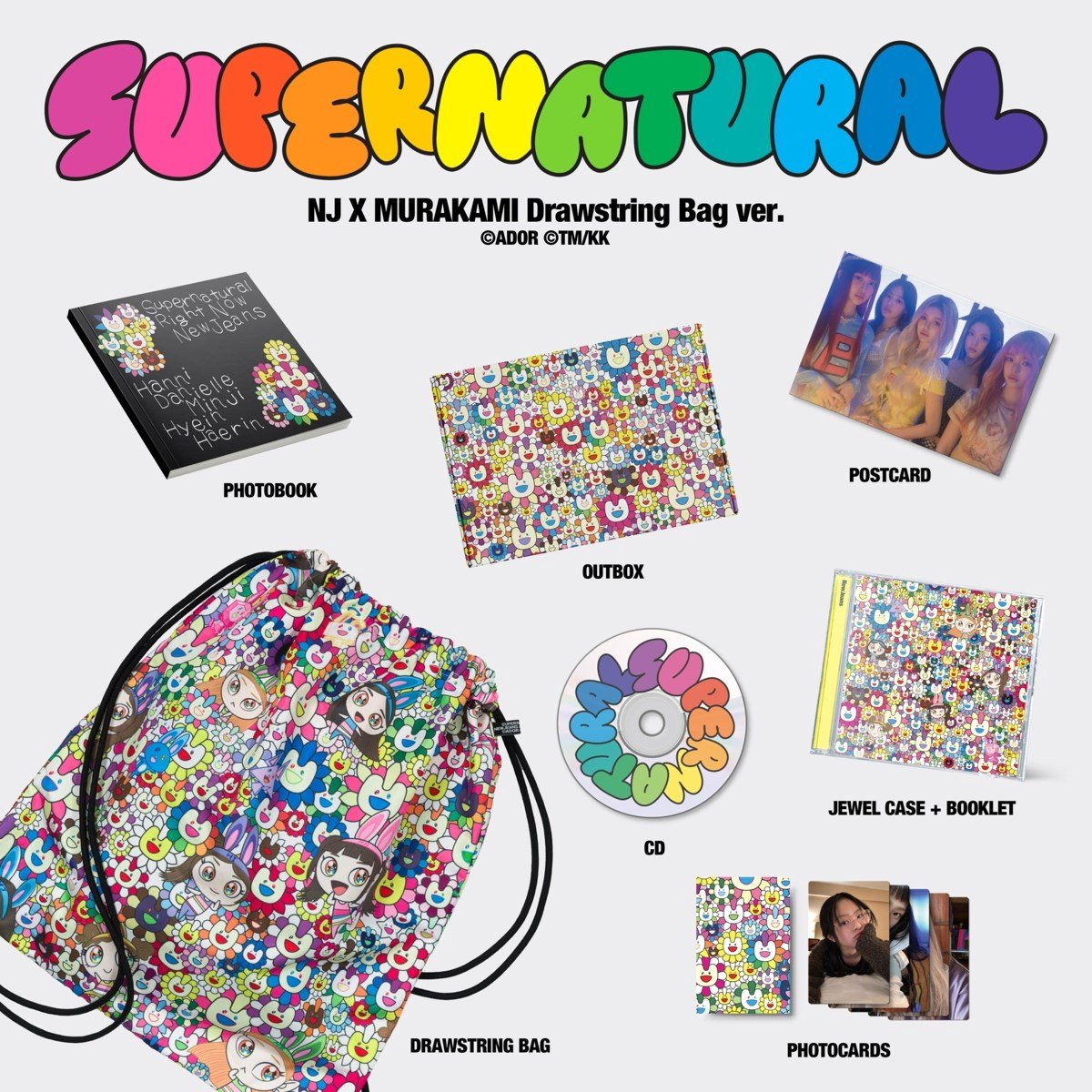 NEWJEANS - [SUPERNATURAL] NJ X MURAKAMI (DRAWSTRING BAG VER.)